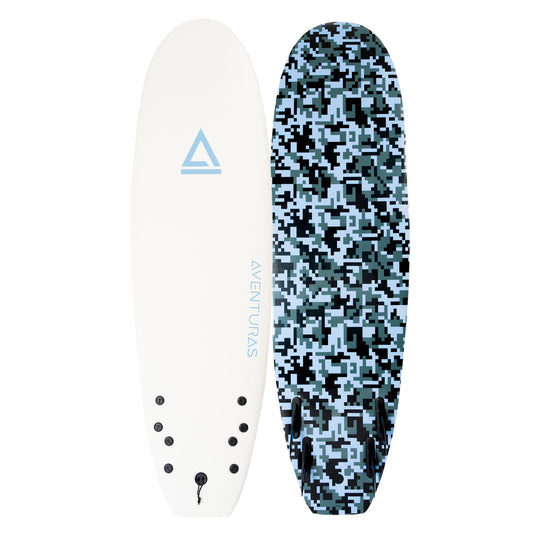 6'6" HD Series Quattro Foam Surfboard, Ocean Camo